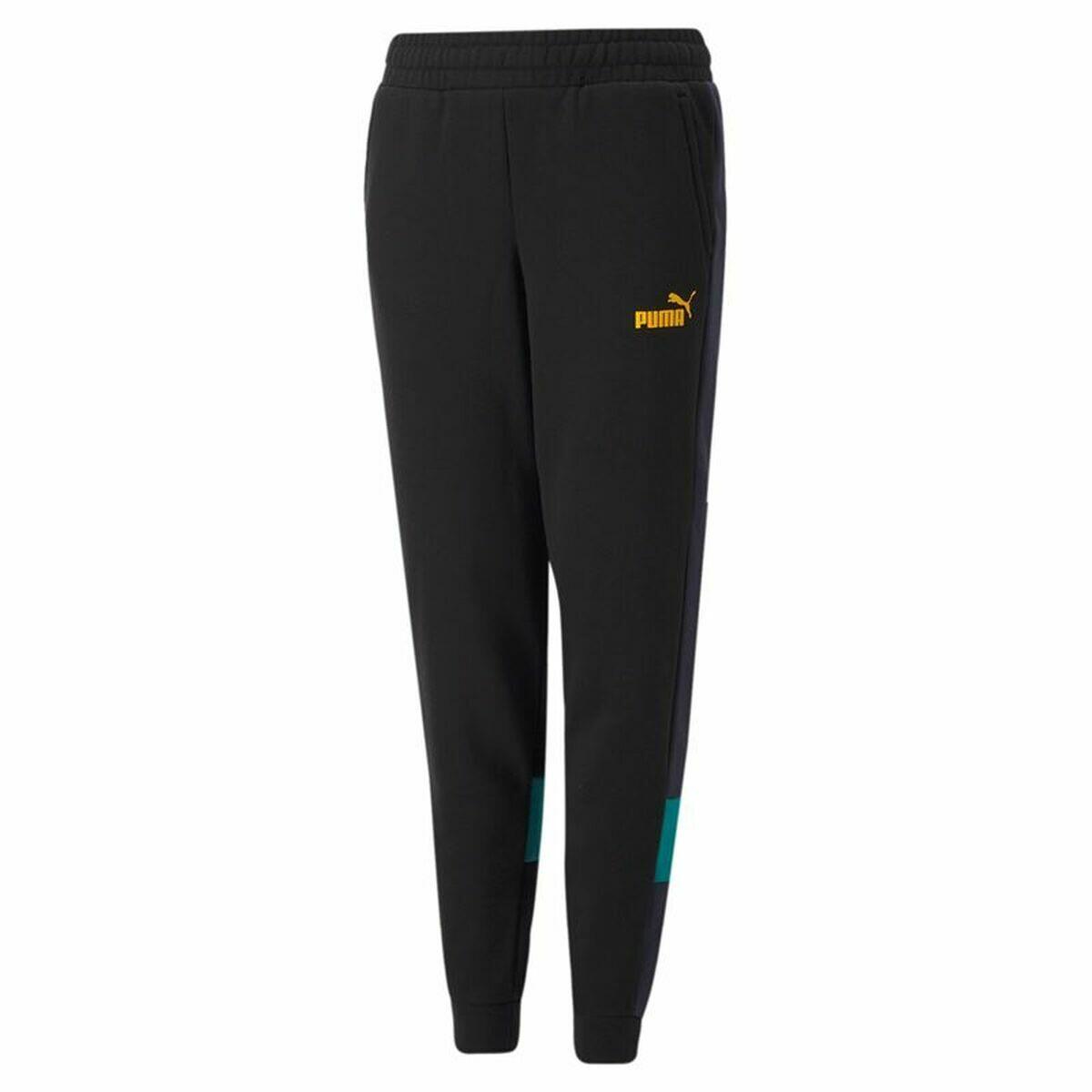 Spodnie dresowe dla dzieci Puma Essentials+ Colorblock Czarny