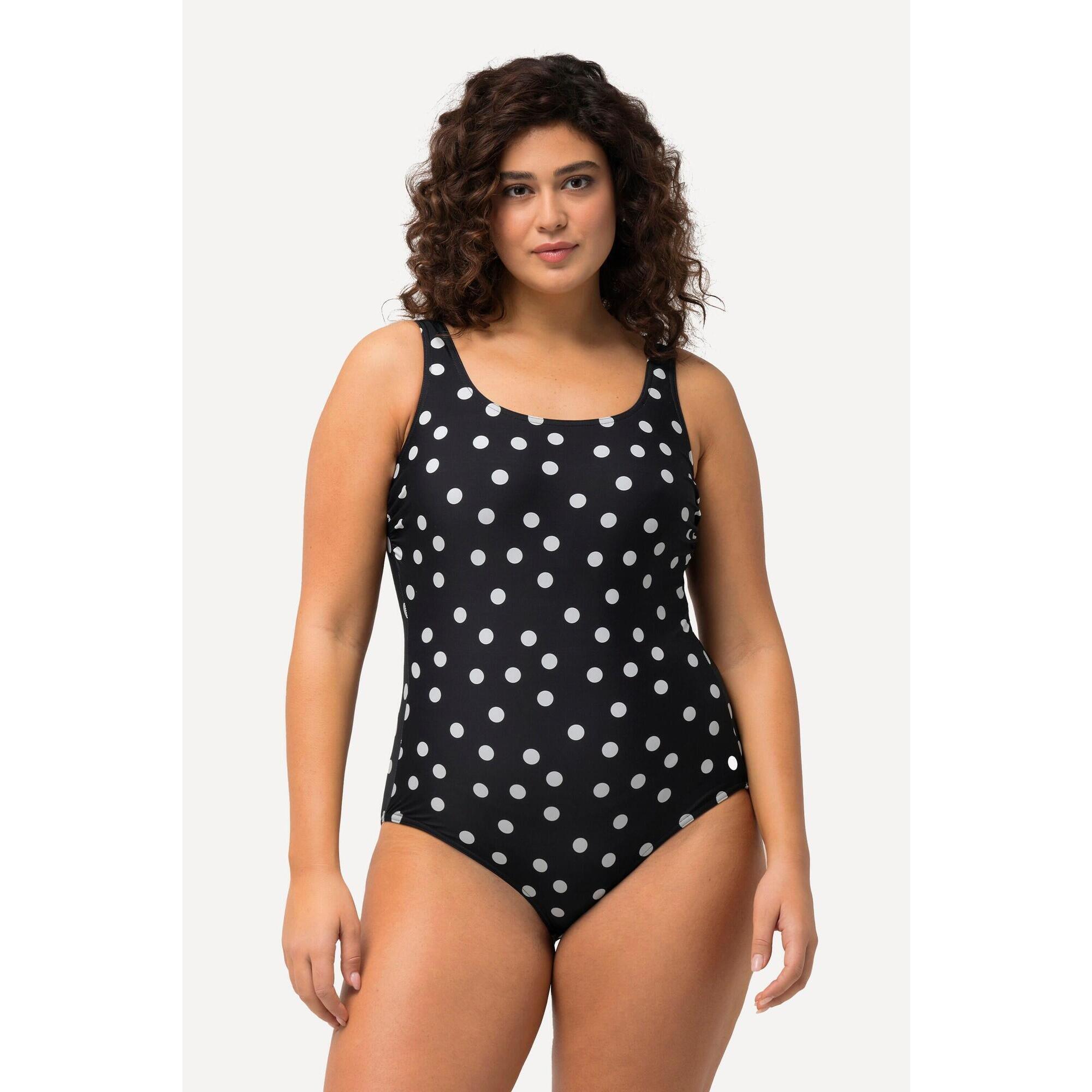 Damskie Kostium kąpielowy kropki bez miękkich miseczek okrągły dekolt