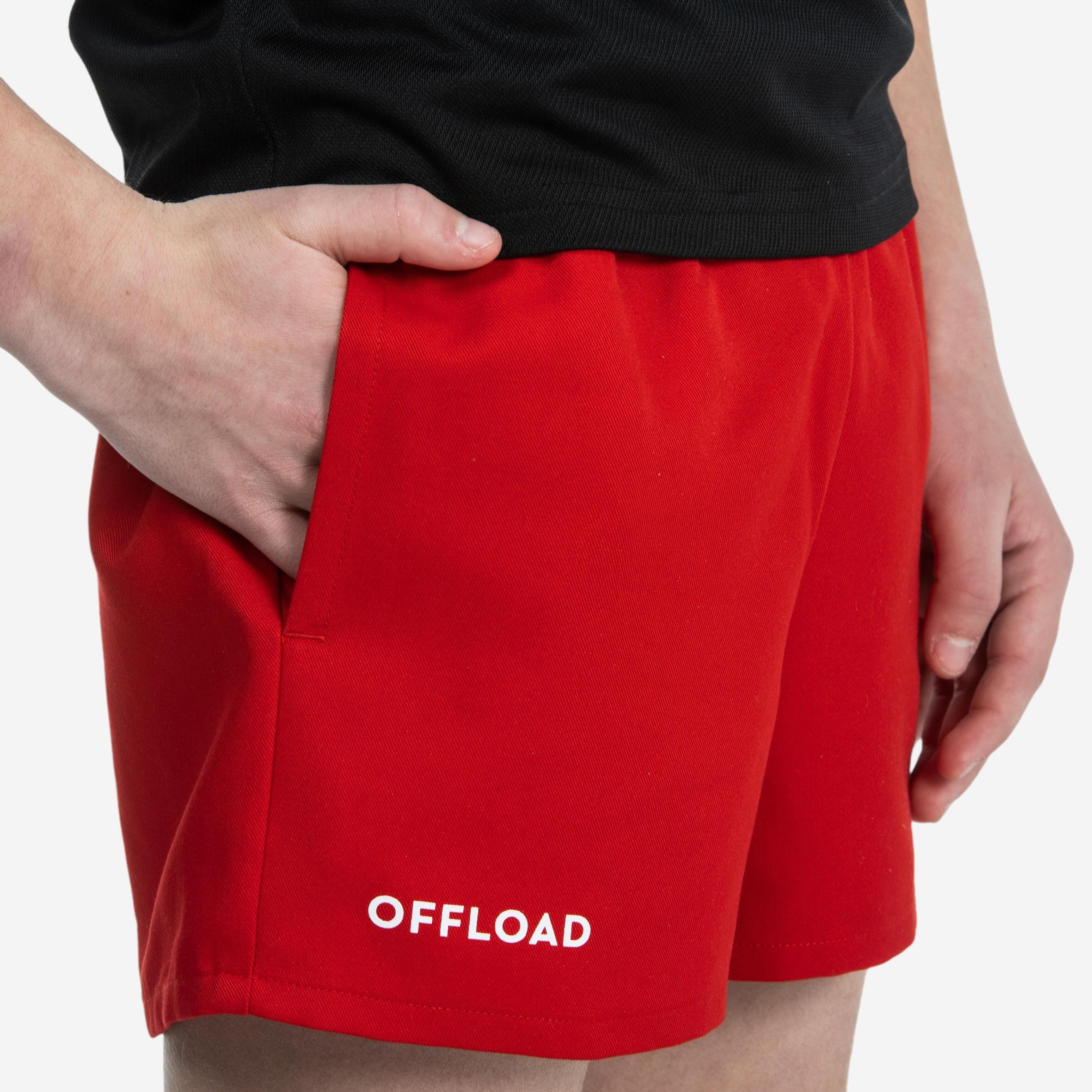 Spodenki do rugby z kieszeniami dla dzieci Offload R100