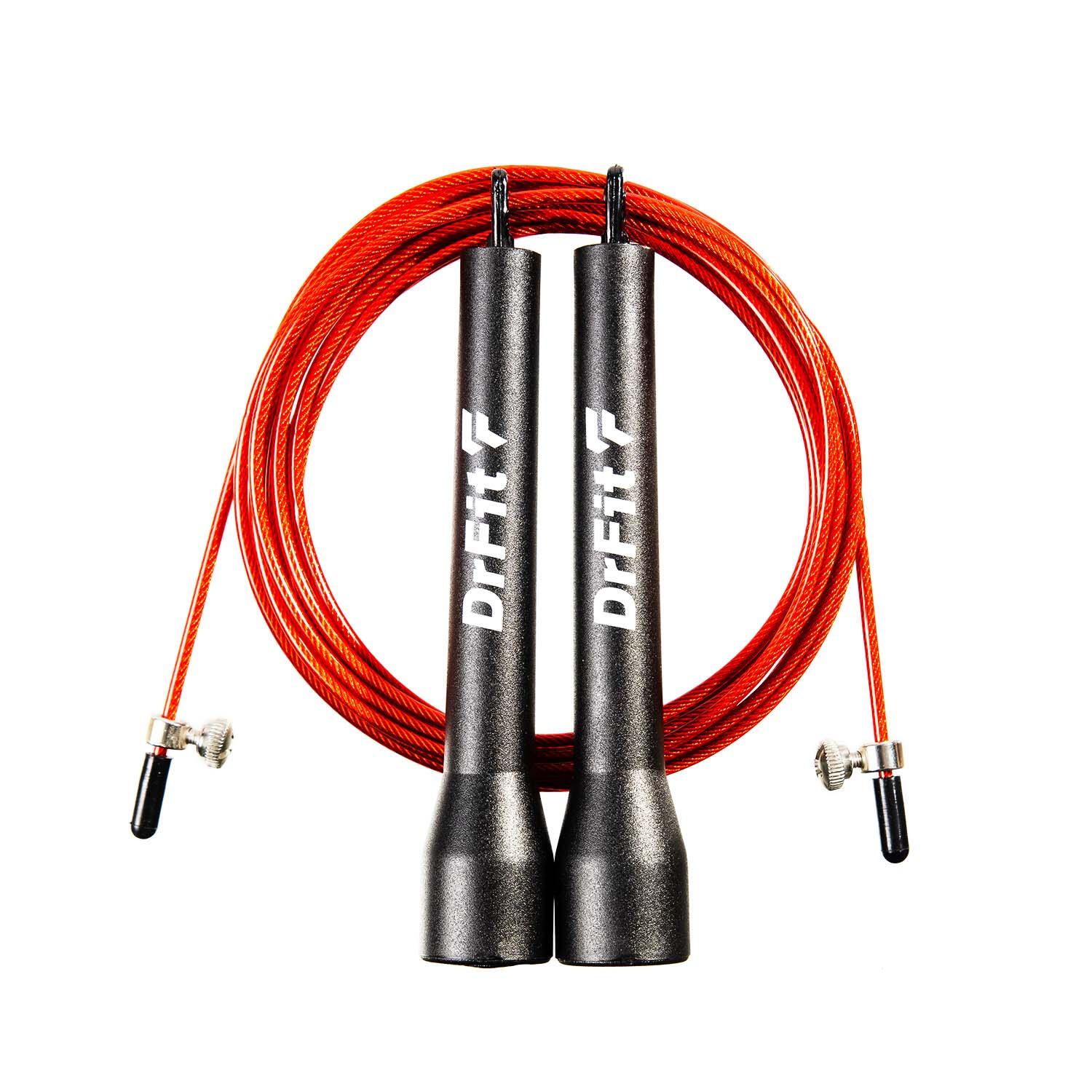 Skakanka z łożyskami Speed Rope czarna + czerwona linka 3 m DrFit