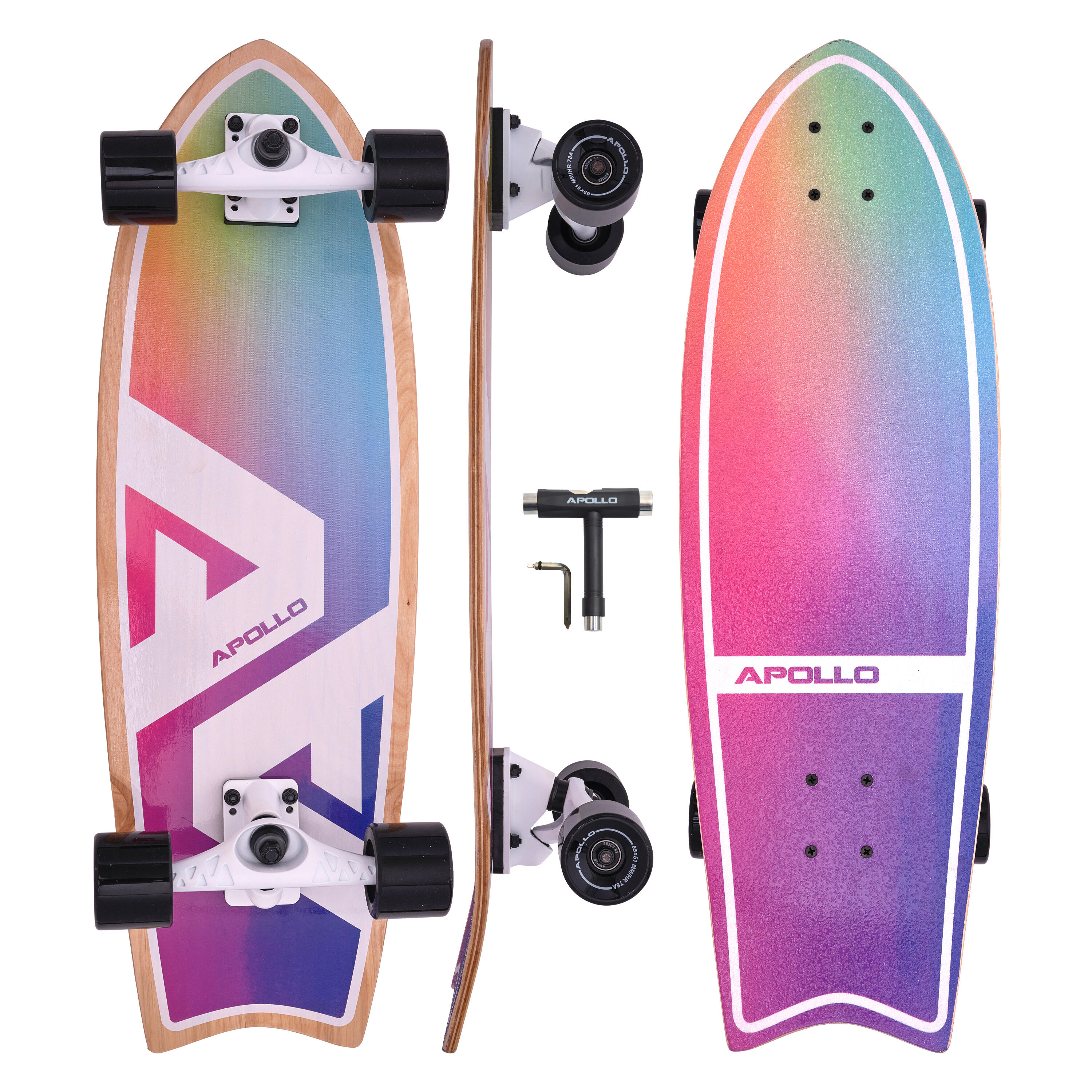 Surf Deskorolka Dzieci 6+, Dorosłych - Mini Longboard, Deskorolka Trening