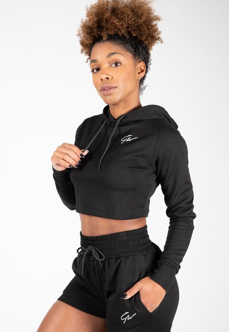 Pixley Crop Top Bluza z kapturem - Czarny