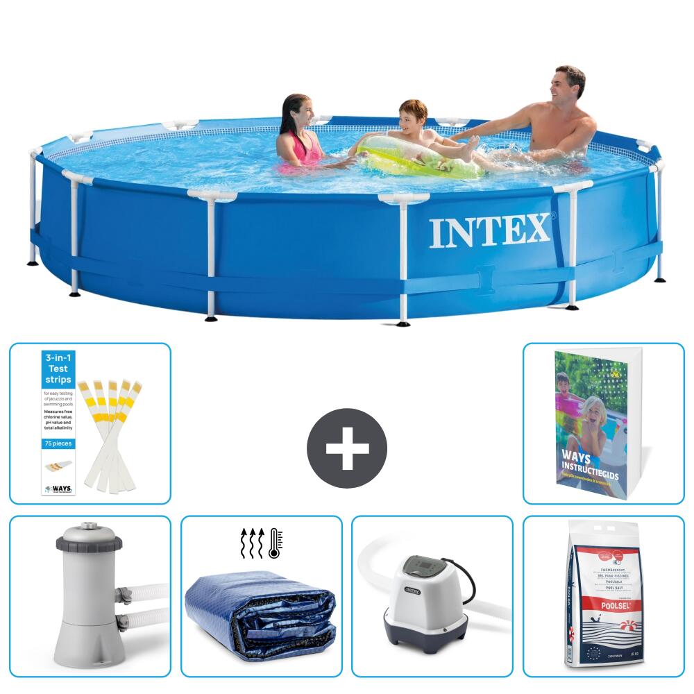 INTEX Basen ze stelażem Okrągły - 366x76 cm - 7-częściowy S329