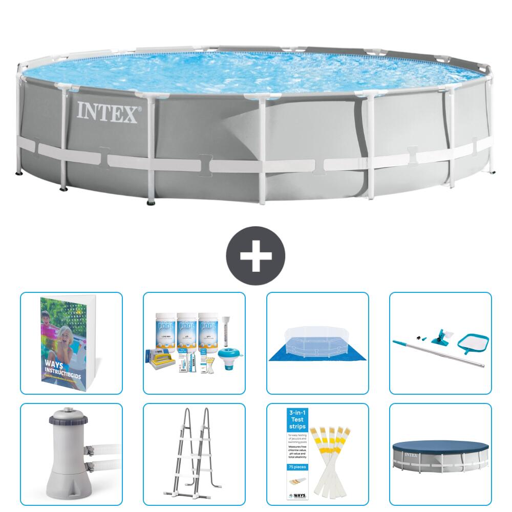 INTEX Basen Prism Frame Okrągły - 457x107 cm - 9-częściowy S615