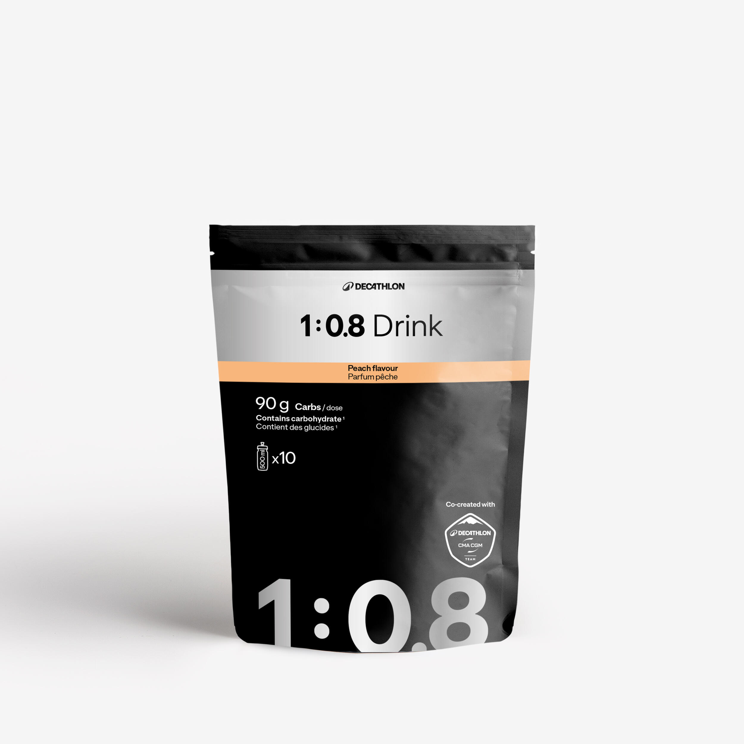Napój 1:0.8 brzoskwinia 1 kg, stworzony wspólnie z Decathlon CMA CGM