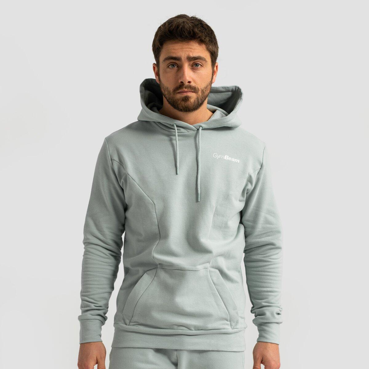 Bluza męska fitness z kapturem eukaliptowa Limitless