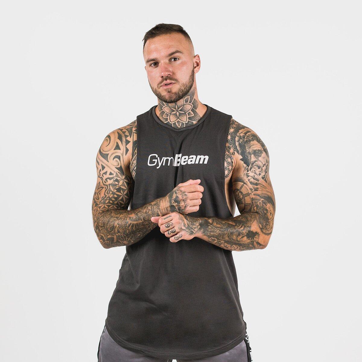 Podkoszulek męski fitness luźny szary Cut Off