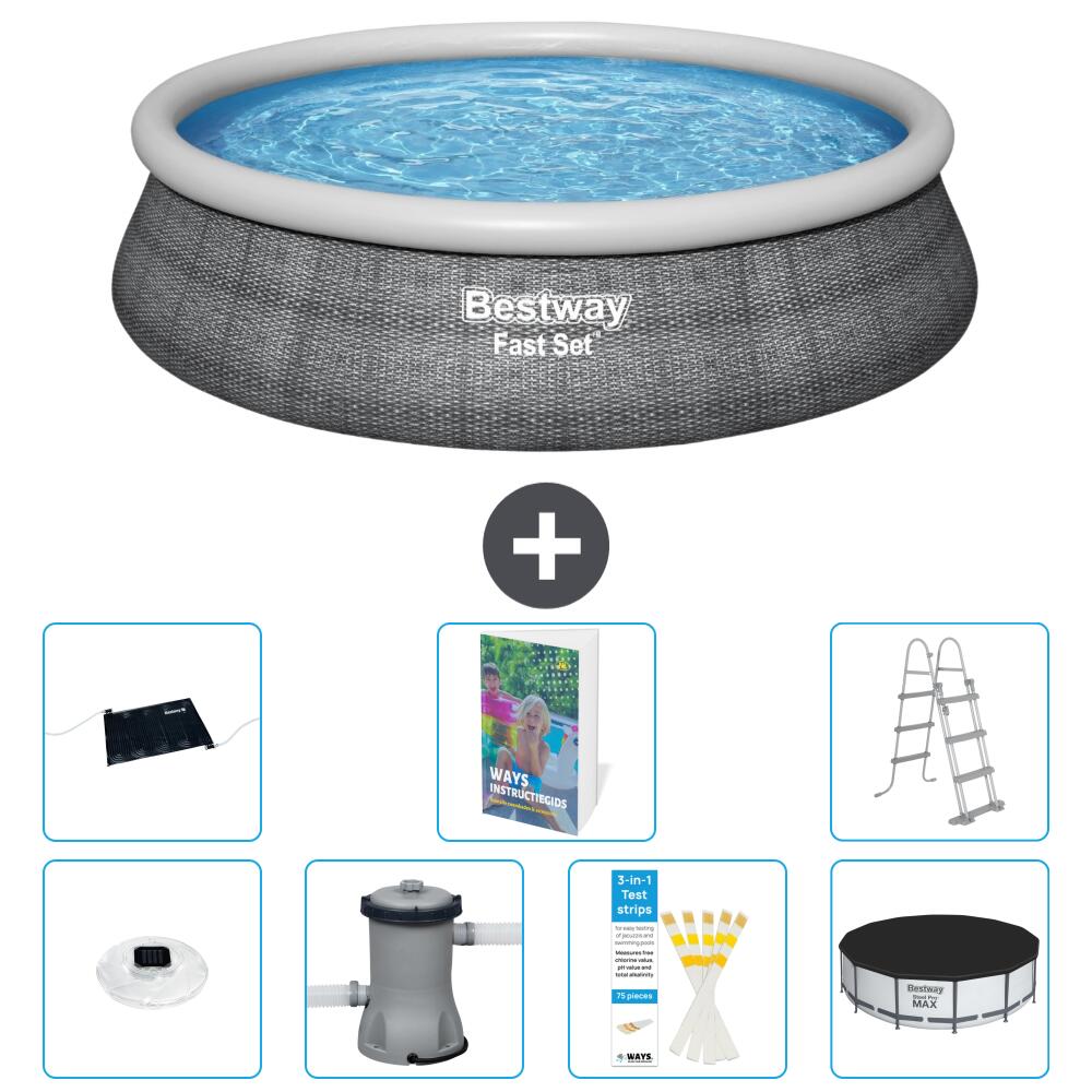 BESTWAY Basen Fast Set Okrągły - 457x107 cm - 8-częściowy S502