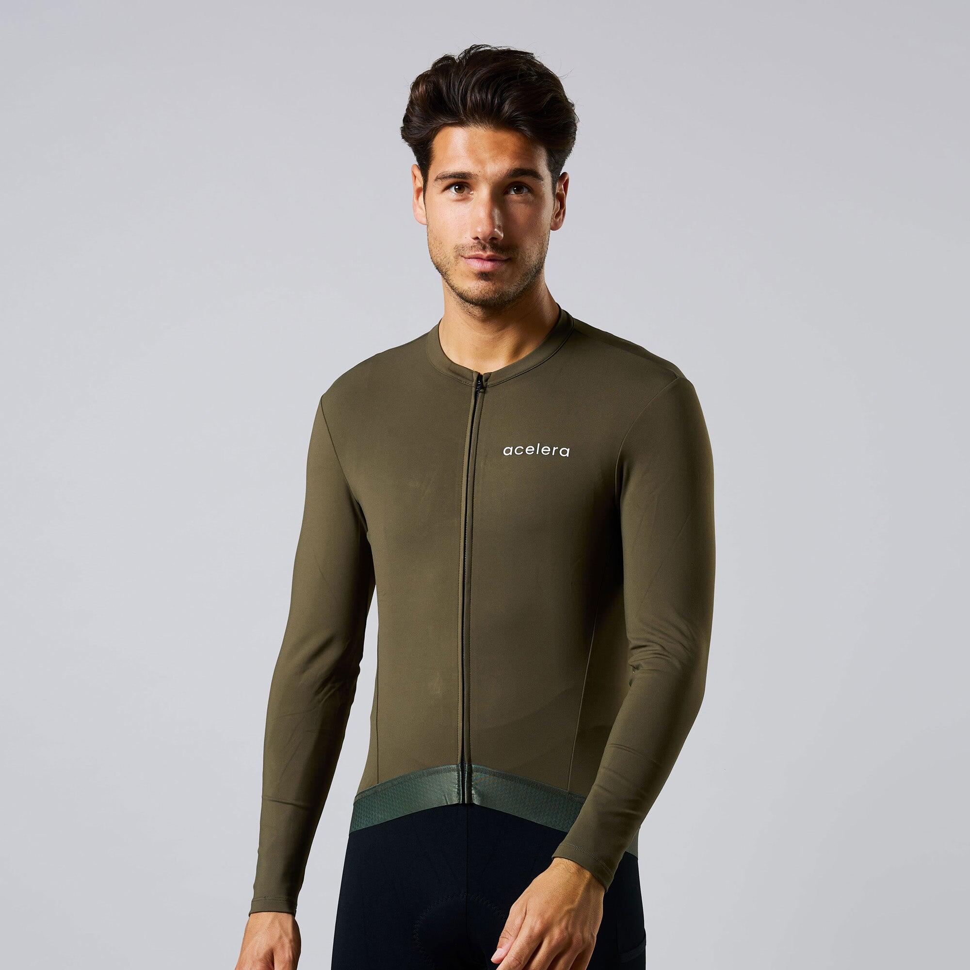 Męska koszulka kolarska Thermo Fleece z długim rękawem