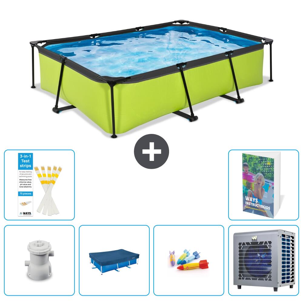 EXIT TOYS Basen Prostokątny - 300x200x65 cm - 7-częściowy S187