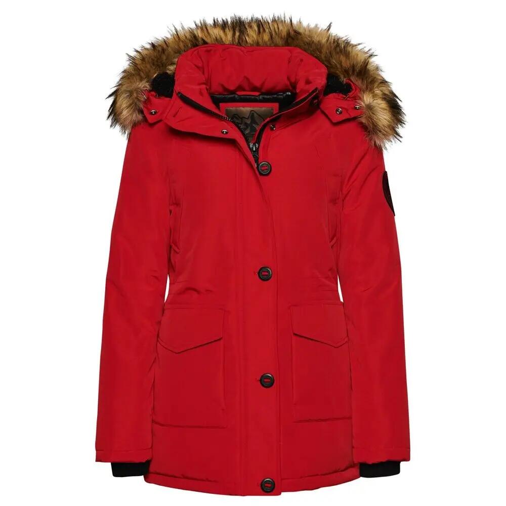 Damska parka z kapturem i syntetycznym futrem Superdry Everest