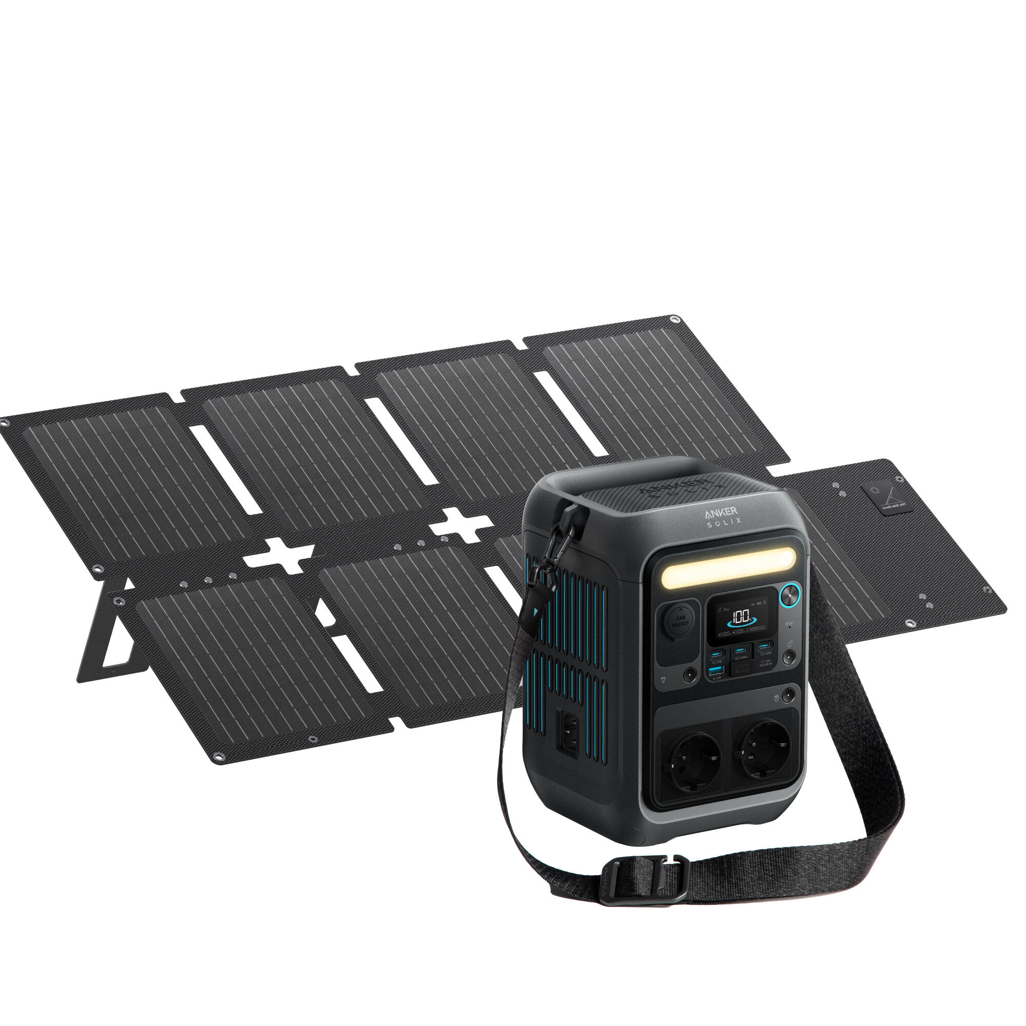 Zestaw stacja zasilania Anker SOLIX C300X AC z panelem solarnym 60 W