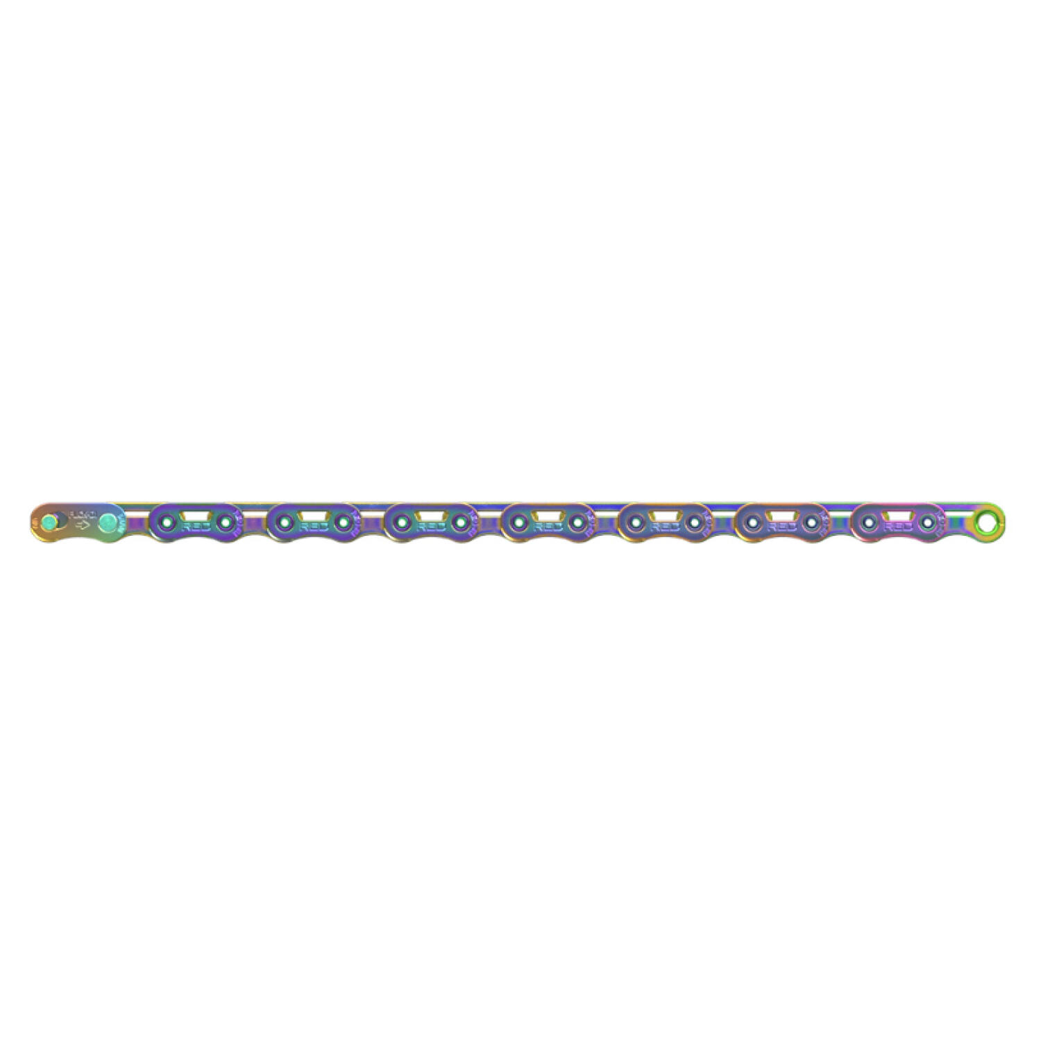 Rower - Łańcuch 12-rzędowy Red Flattop E1 114 ogniw, Rainbow