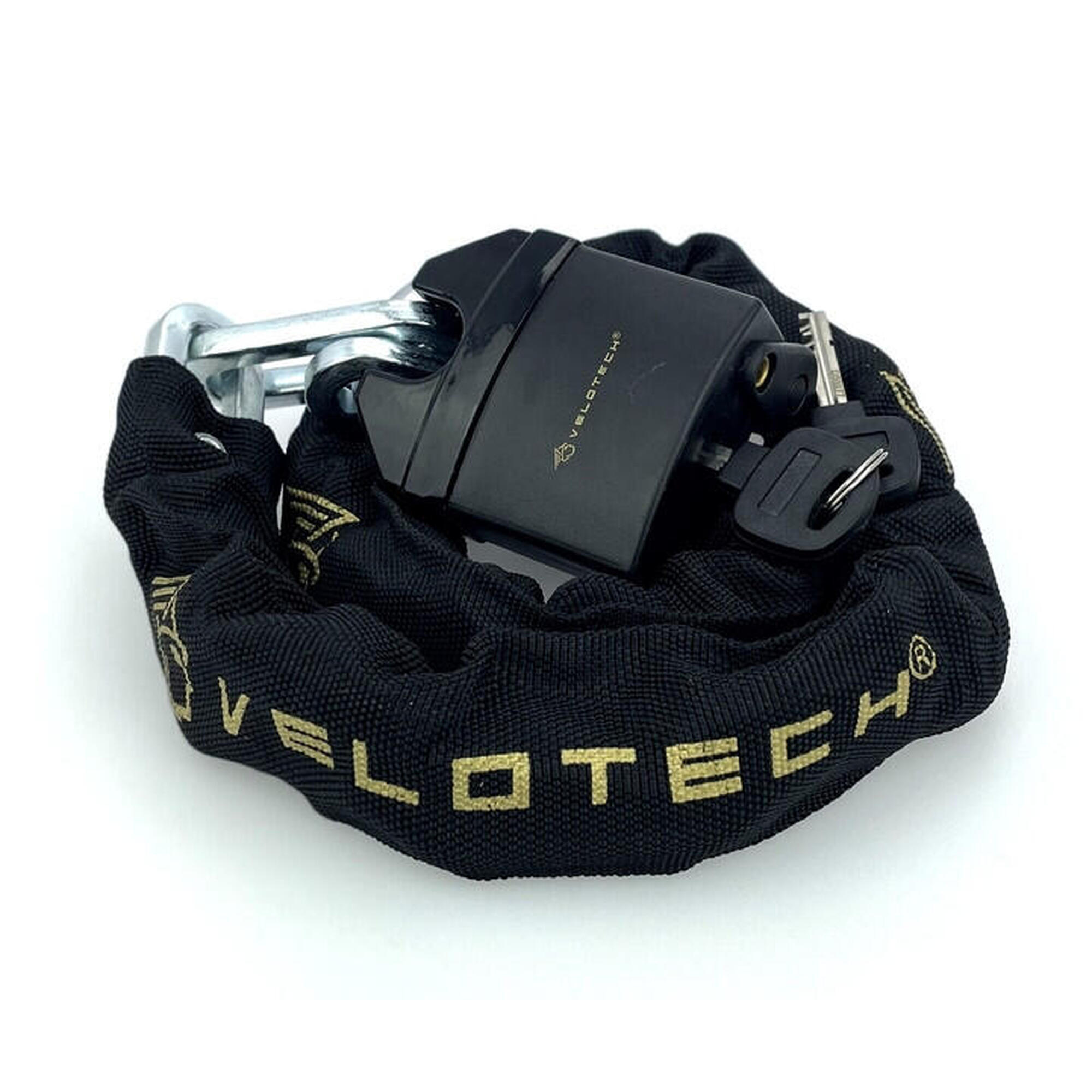 Zamek rowerowy łańcuchowy Velotech 0 8x90 cm czarny