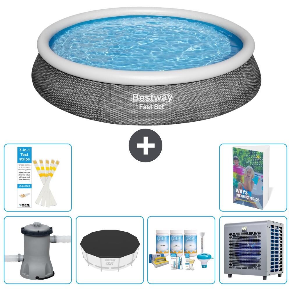 BESTWAY Basen Fast Set Okrągły - 396x84 cm - 7-częściowy S264