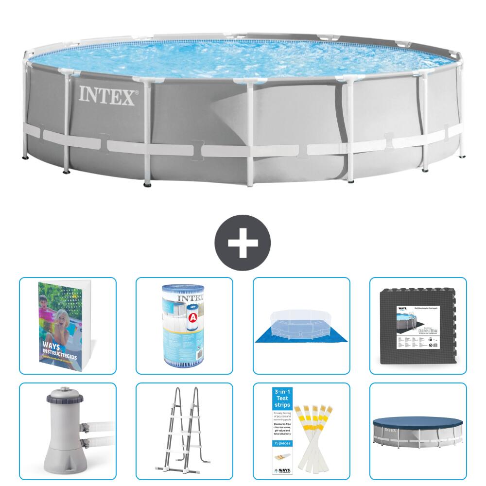 INTEX Basen Prism Frame Okrągły - 427x107 cm - 9-częściowy S563
