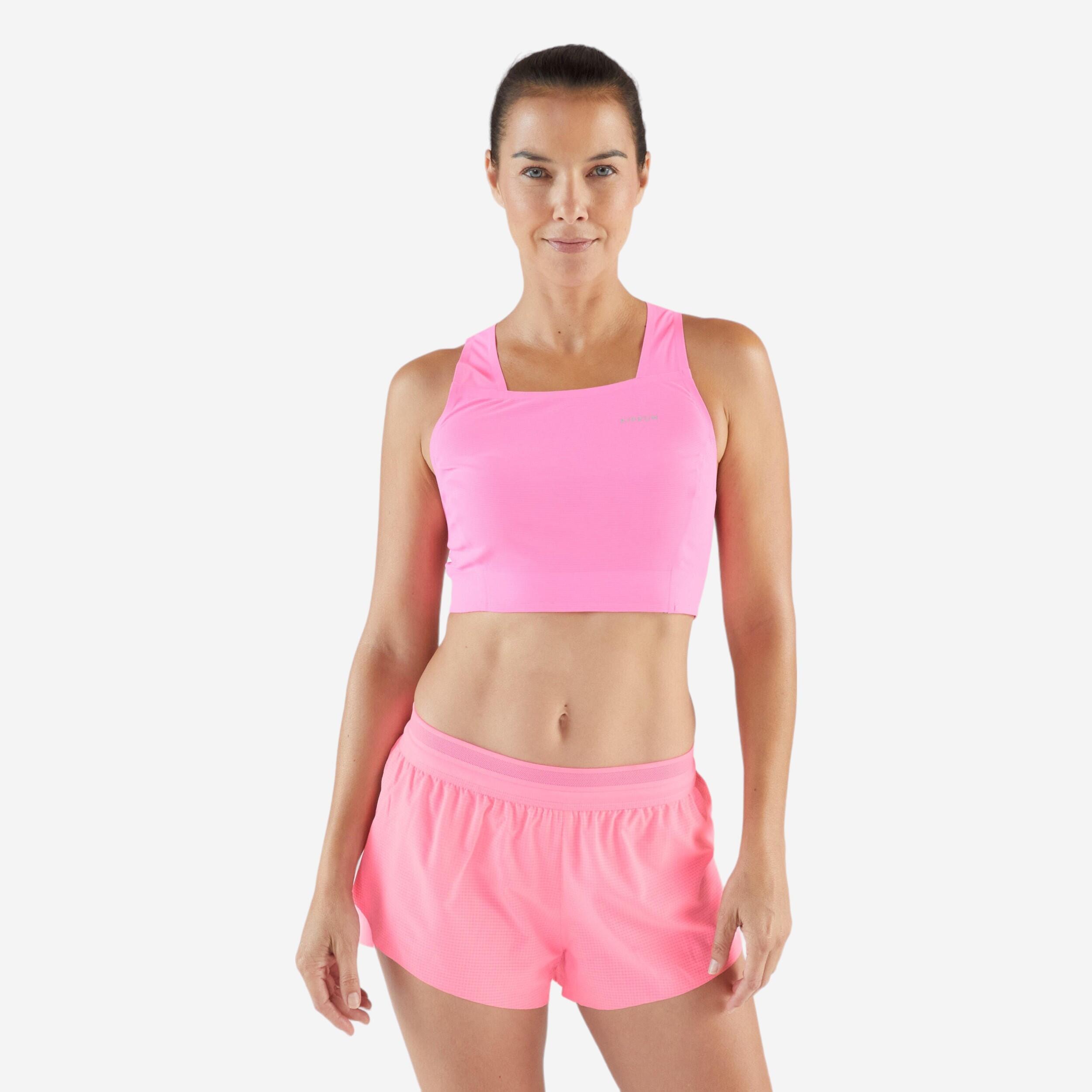 Koszulka do biegania bez rękawów damska Kiprun 900 Light crop top