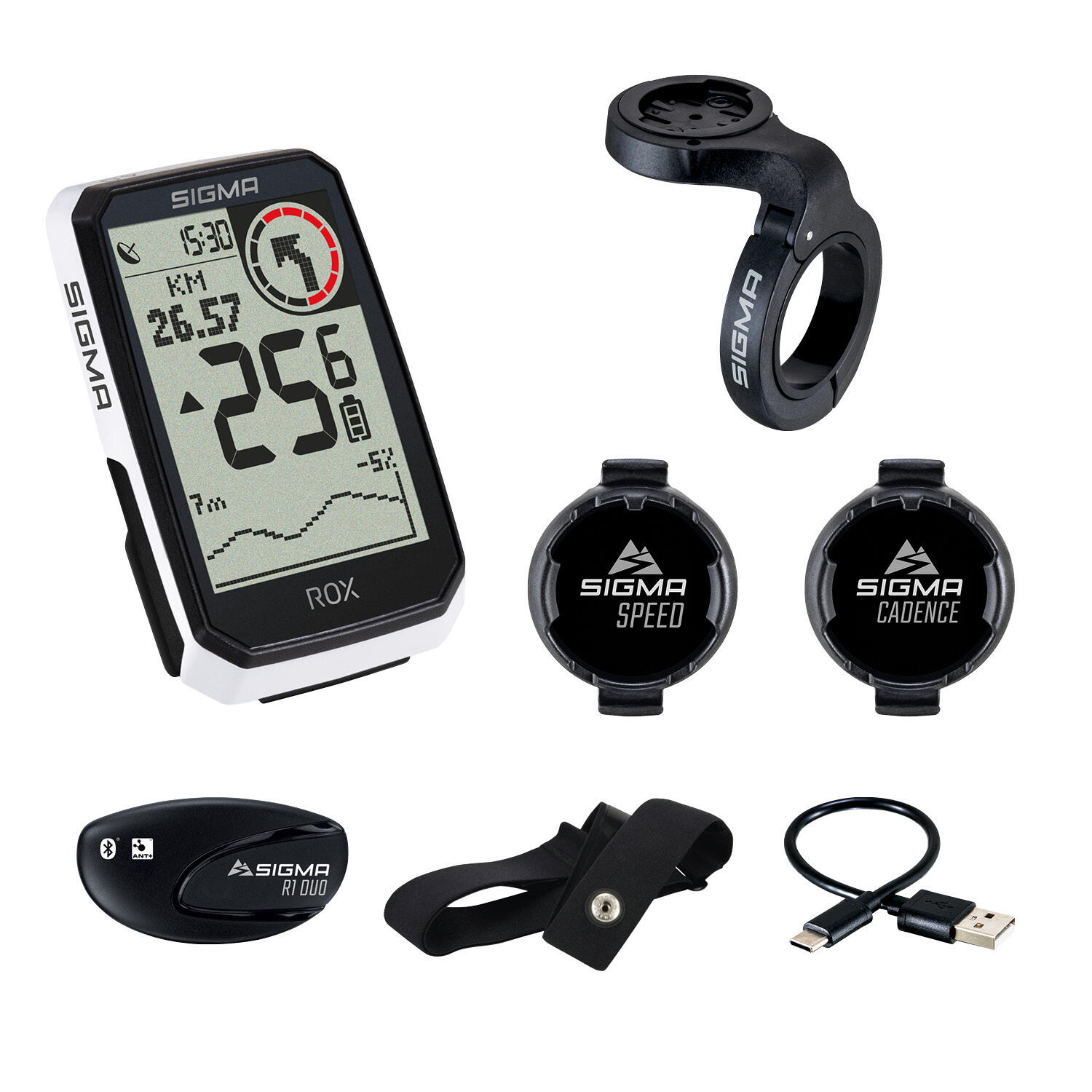 SIGMA ROX 4.0 Endurance GPS komputer rowerowy z zestawem czujników biały