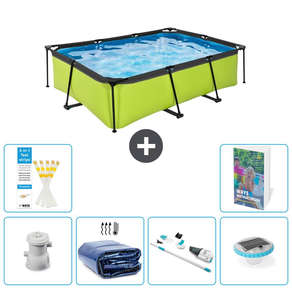 EXIT TOYS Basen Prostokątny - 220x150x65 cm - 7-częściowy S204