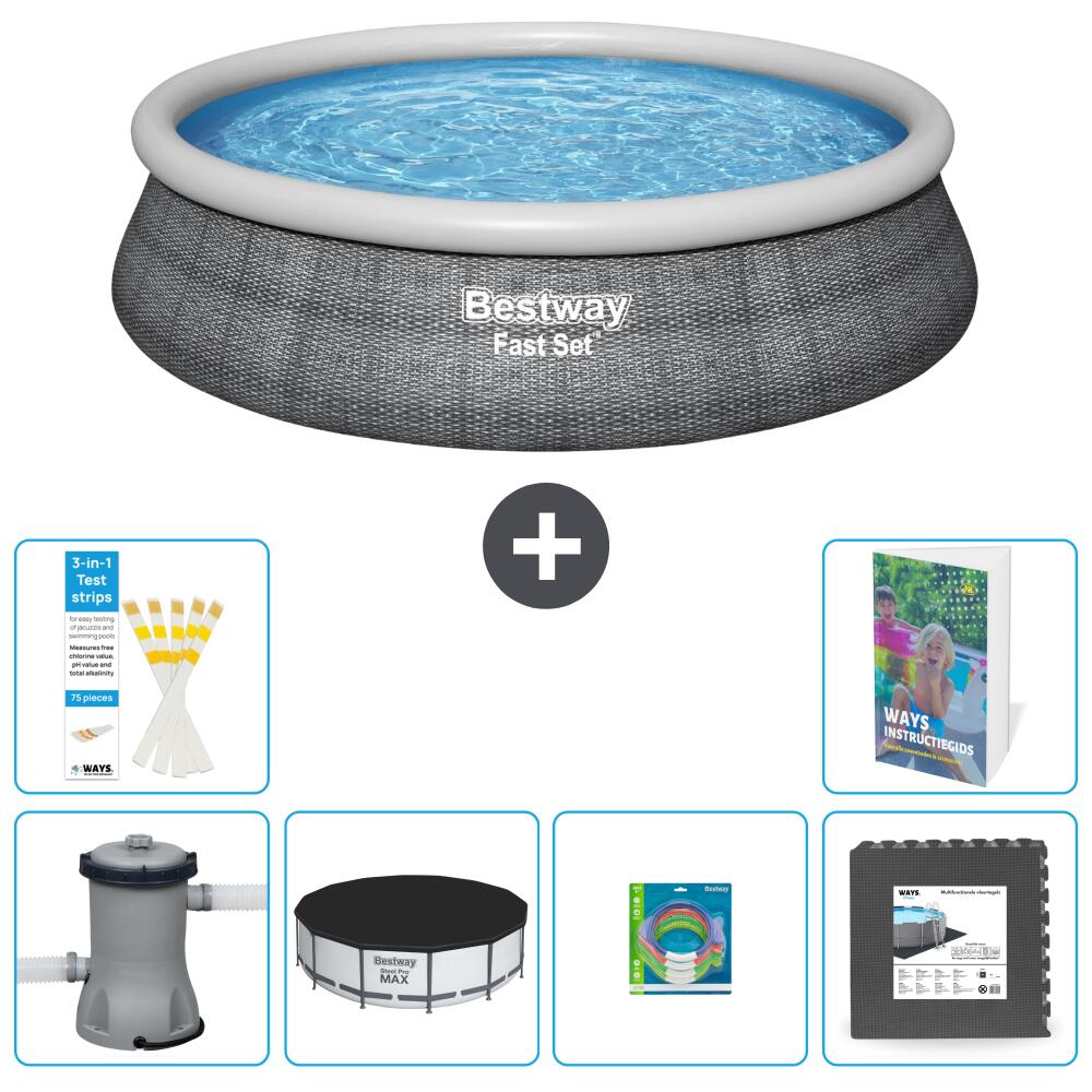 BESTWAY Basen Fast Set Okrągły - 457x84 cm - 7-częściowy S317