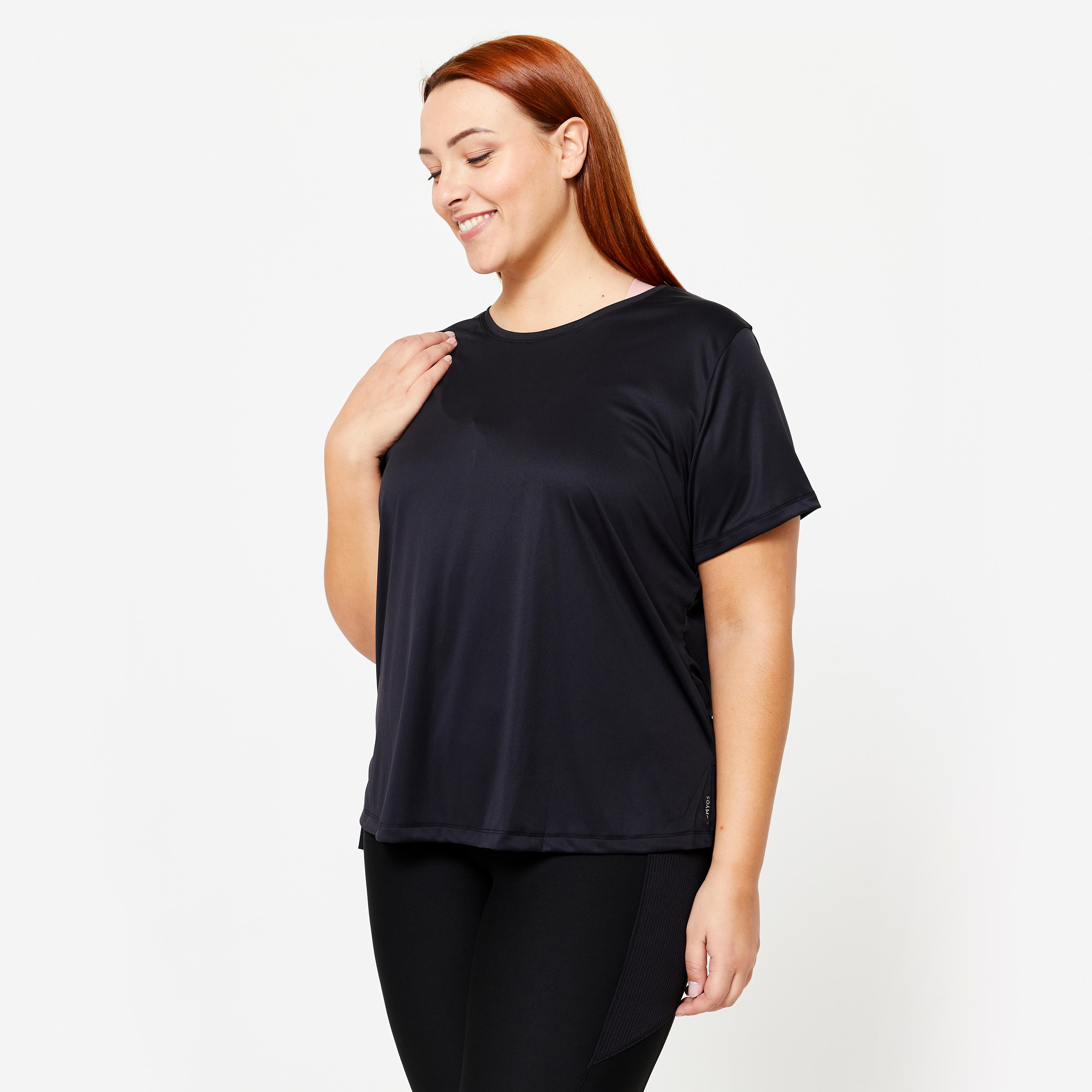 Koszulka fitness damska Domyos Plus Size krótki rękaw