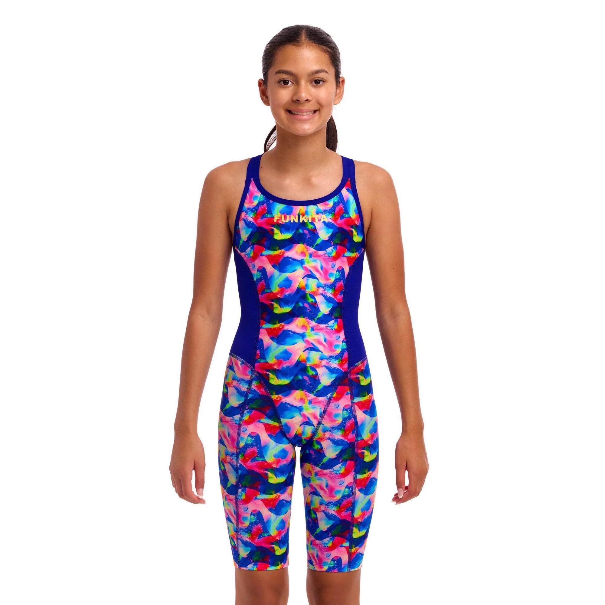 Funkita Meisjes Badpak met Pijpjes Fast Training Warped Waves