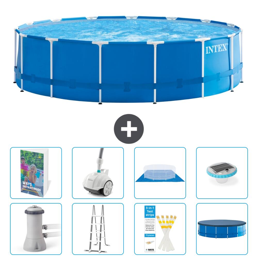 INTEX Basen ze stelażem Okrągły - 457x122 cm - 9-częściowy S552