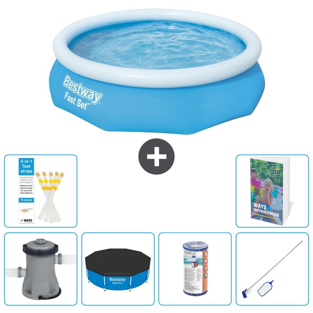 BESTWAY Basen Fast Set Okrągły - 305x76 cm - 7-częściowy S304