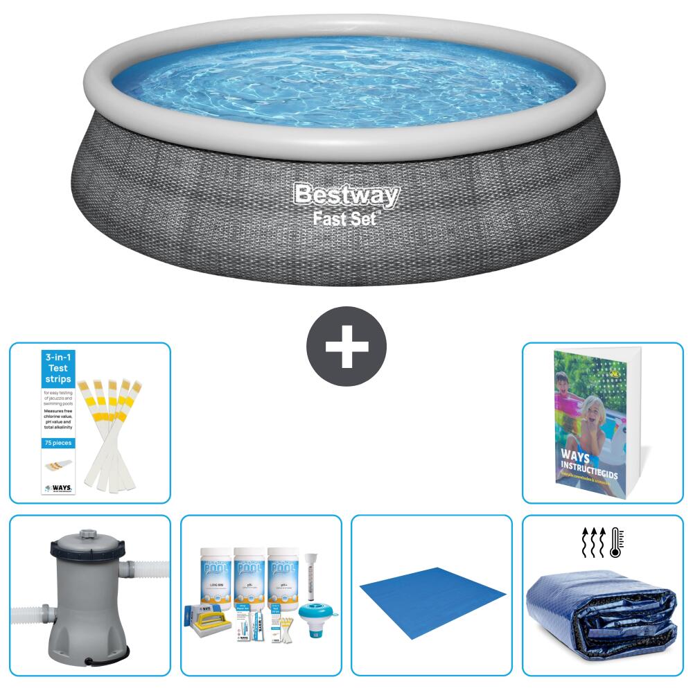 BESTWAY Basen Fast Set Okrągły - 457x84 cm - 7-częściowy S289