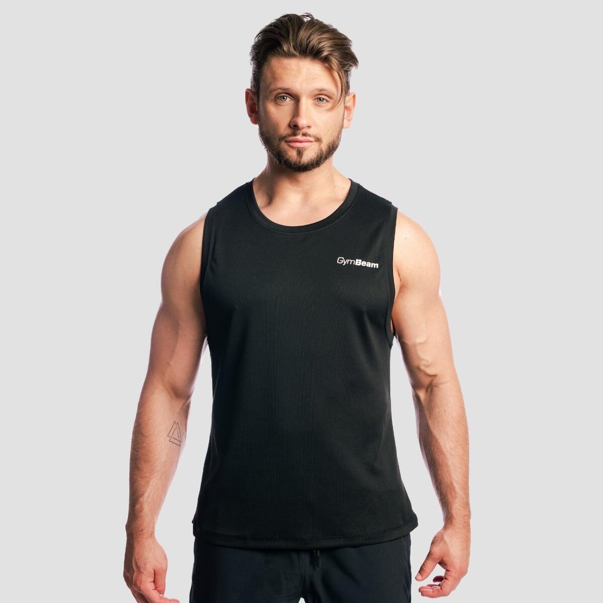 Tank top męski fitness regular czarny Base Mesh
