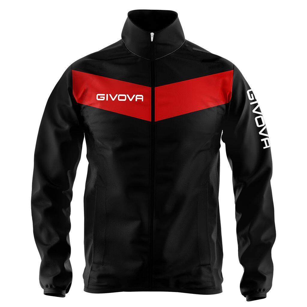 Kurtka piłkarska dla dzieci Givova Rain Scudo czarno-czerwona