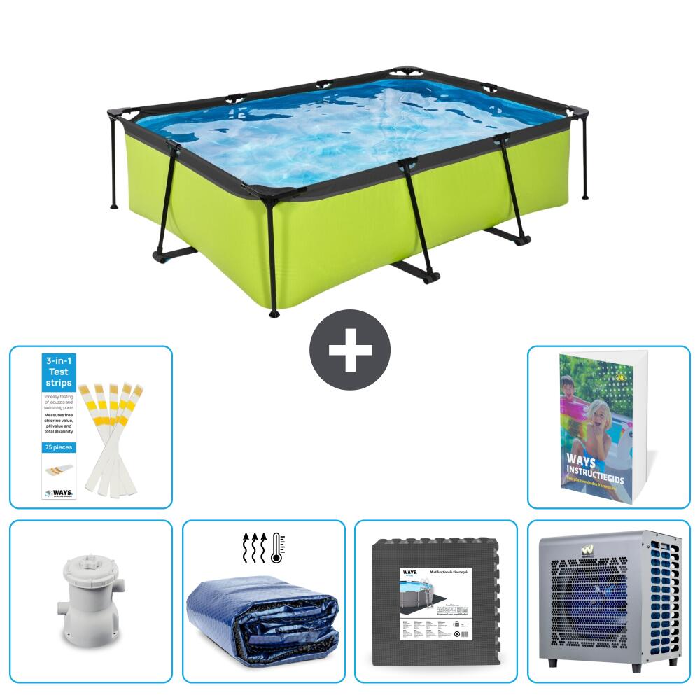 EXIT TOYS Basen Prostokątny - 220x150x65 cm - 7-częściowy S190