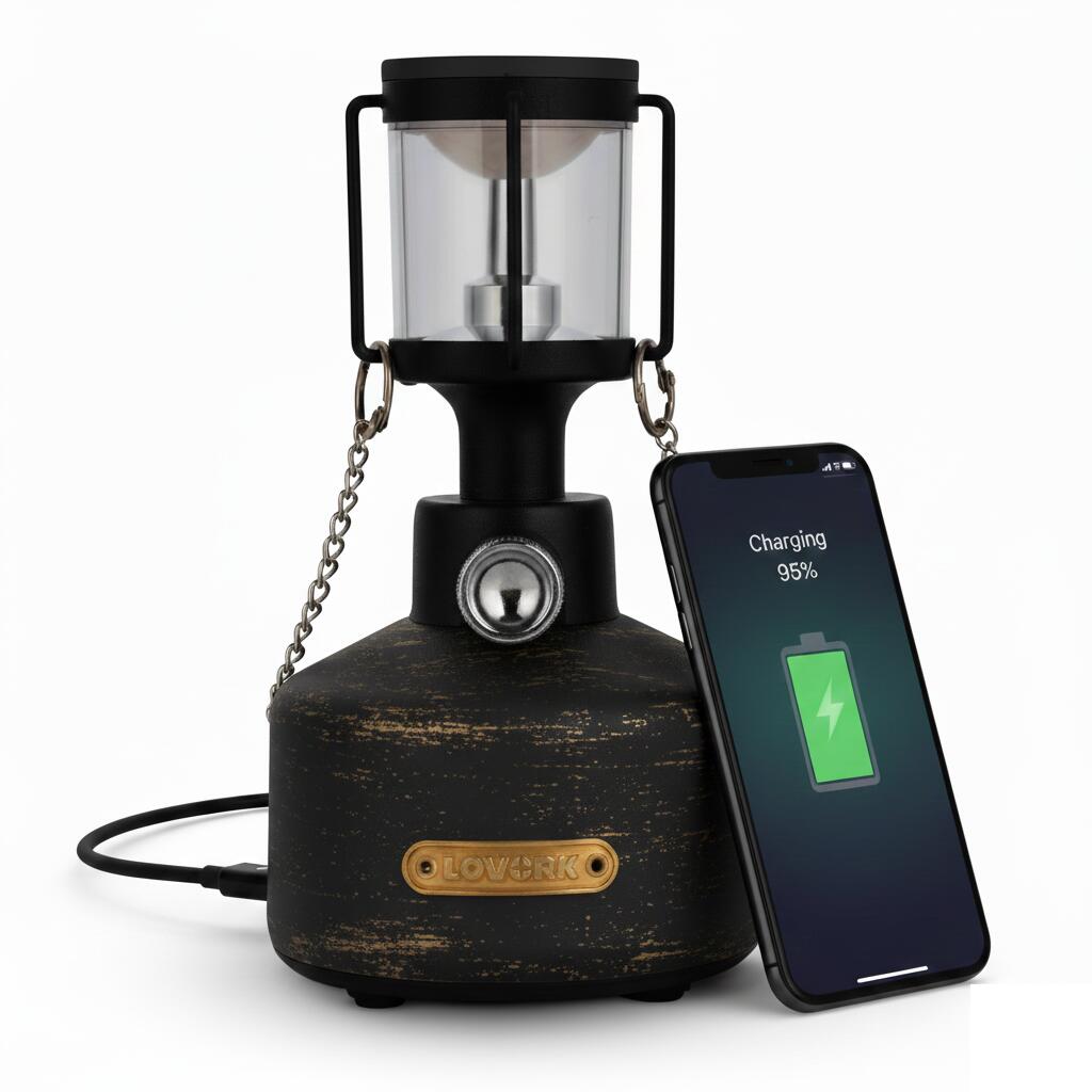 LOVORK MISTRAL - bezprzewodowa latarnia LED, 100 h pracy, powerbank