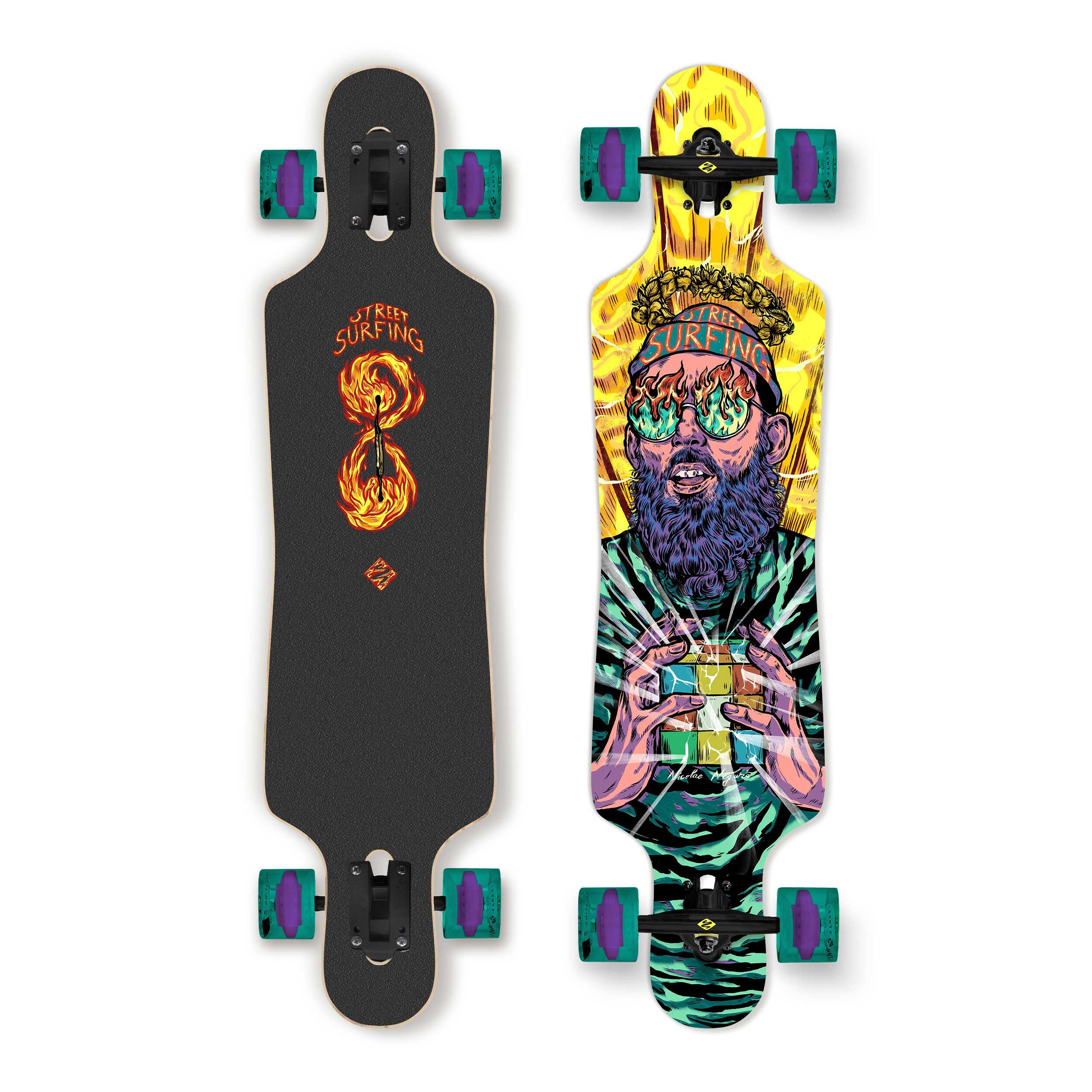 Deskorolka Longboard Drop Through Freeride 39 Curve Holy Cube