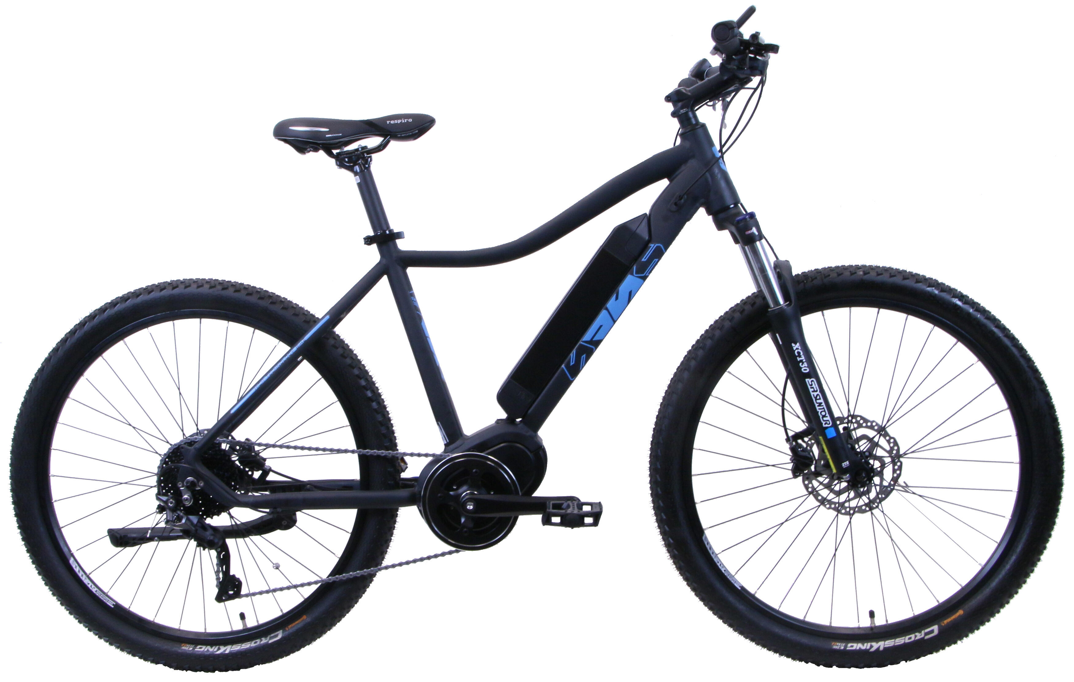 Rower elektryczny SPRICK 27,5 48cm czarnoniebieski z baterią 11,6 Ah