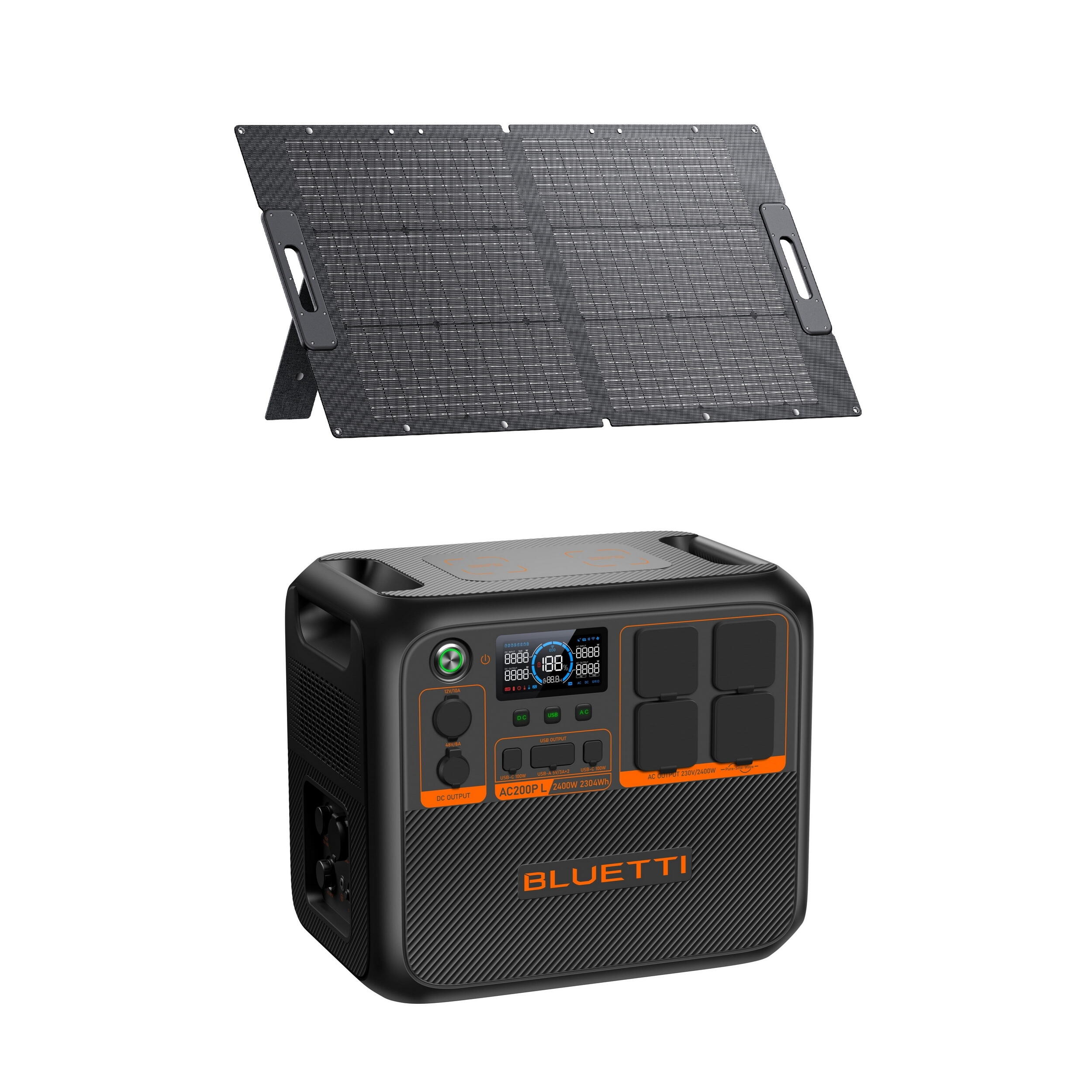 Zestaw stacja zasilania BLUETTI AC200PL z panelem solarnym 100 W