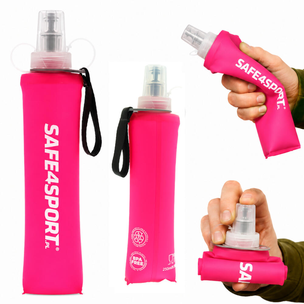 SoftFlask miękka lekka składana butelka na wodę do biegania z uchwytem 250 ml