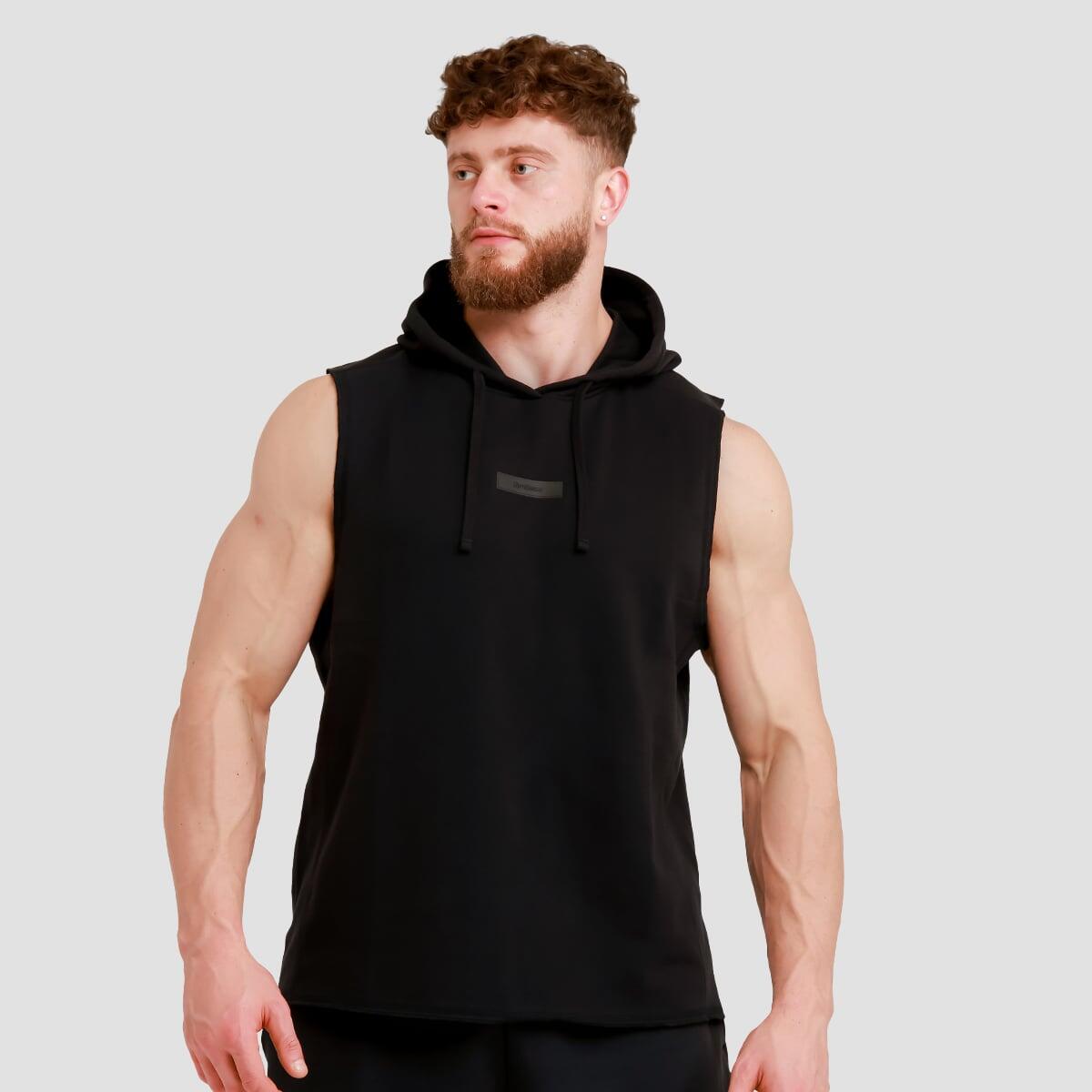 Kamizelka męska fitness z kapturem czarna Unity