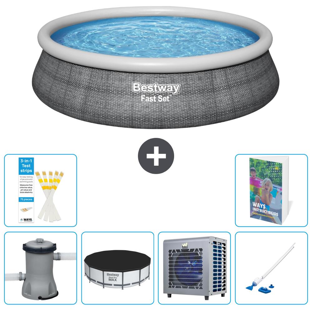 BESTWAY Basen Fast Set Okrągły - 457x84 cm - 7-częściowy S199