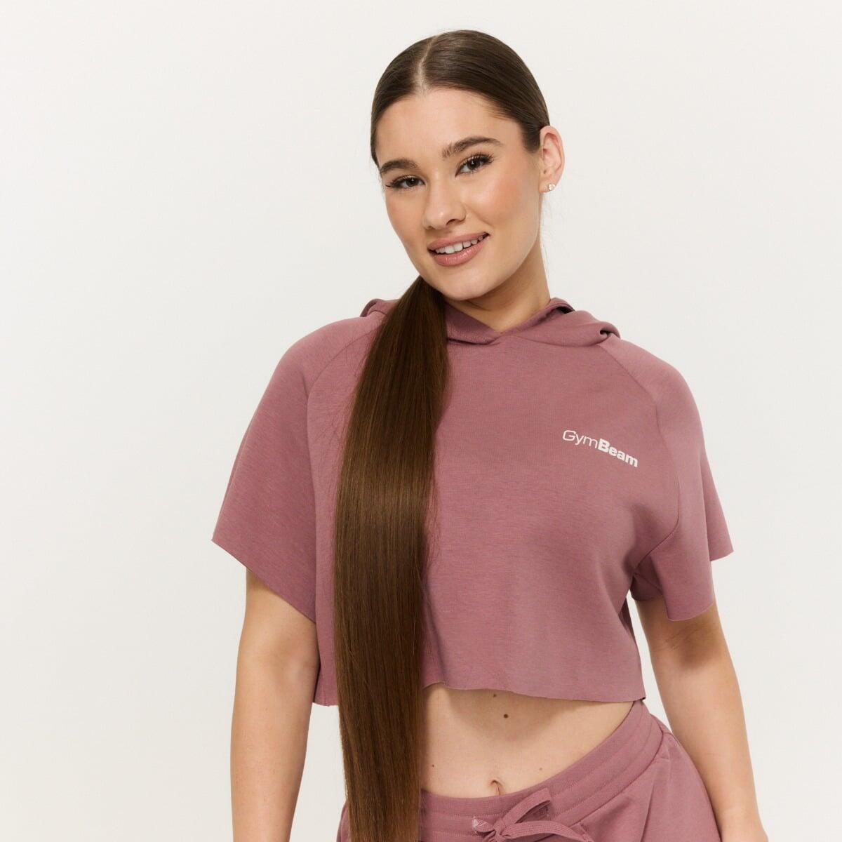 Bluza damska fitness z kapturem krótka Relay Cropped Haze