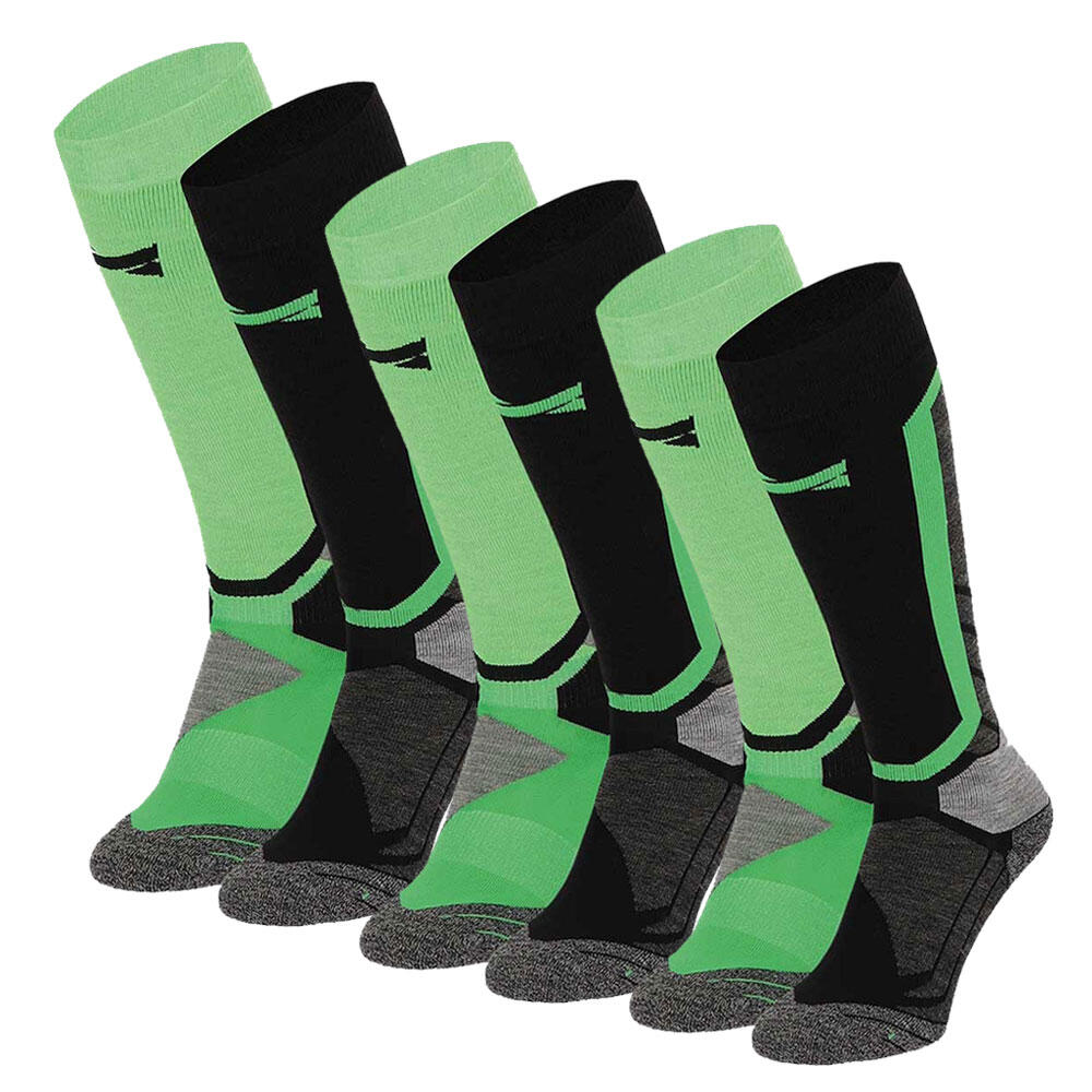 Skarpety snowboardowe Xtreme, 6 par, Multi Zielony