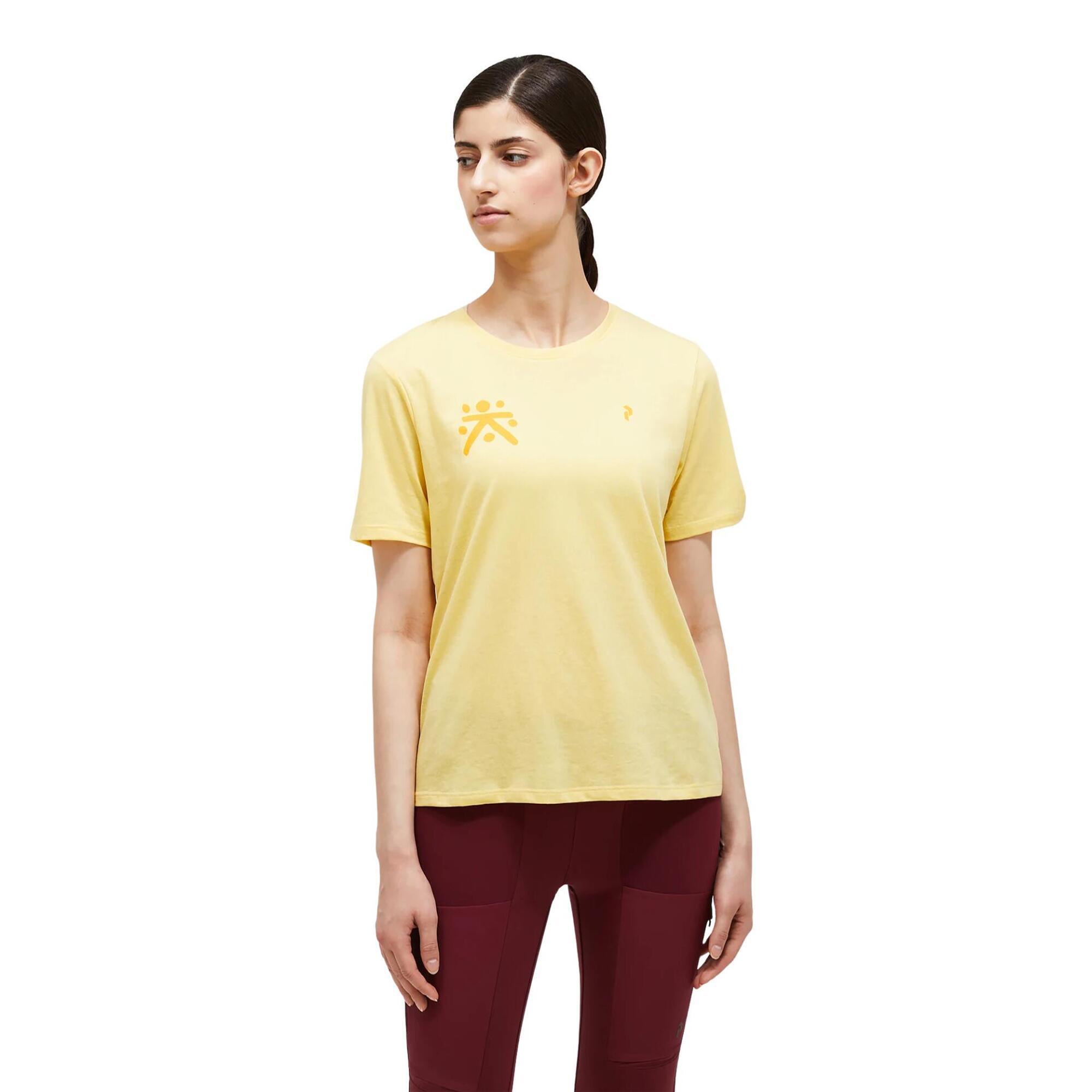 Koszulka Peak Performance damska Explore Graphic Tee żółta - L