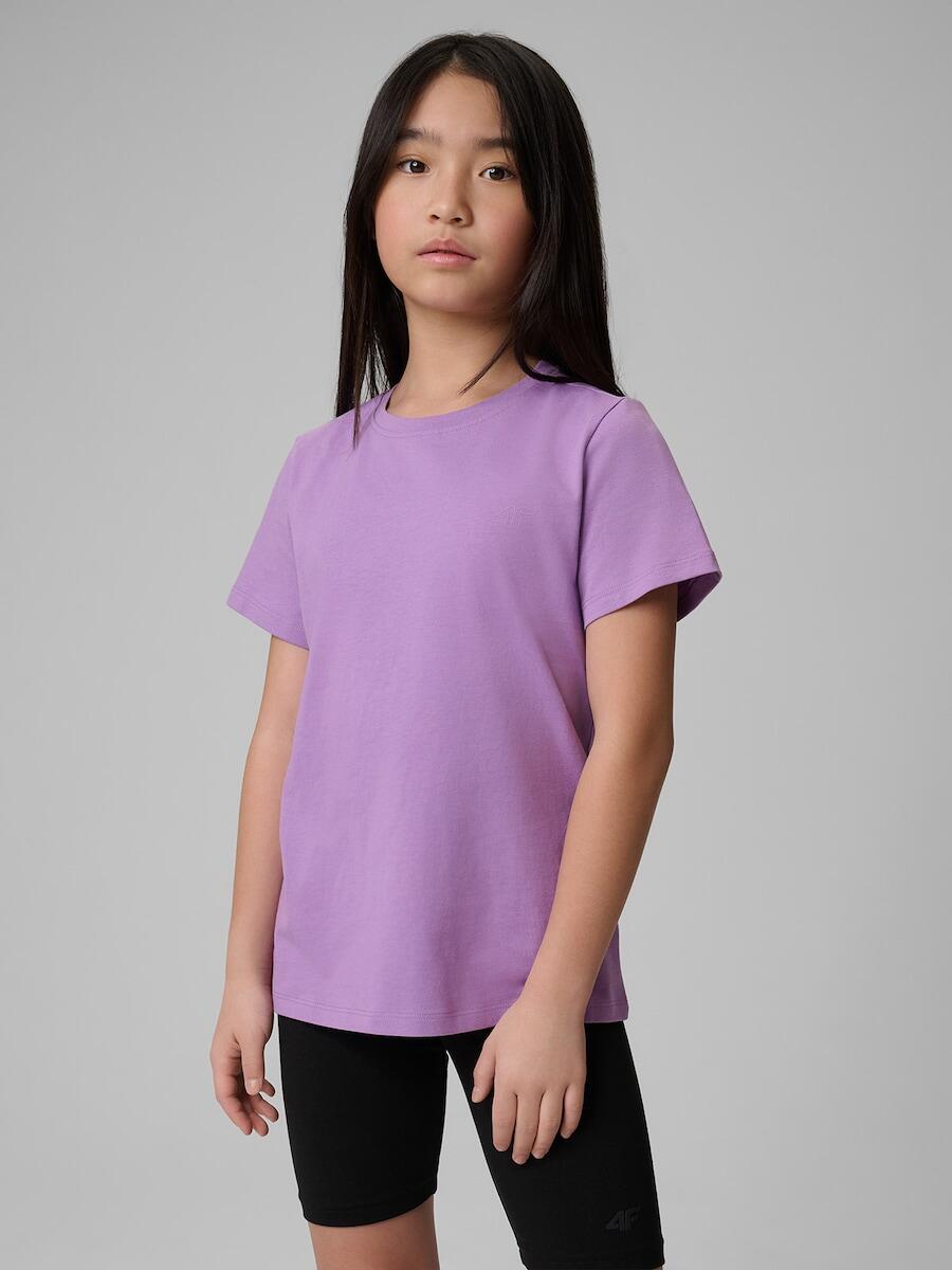 T-shirt regular gładki dziewczęcy 4F 4FJRSS26TTSHF3554