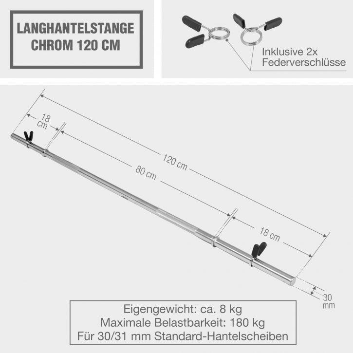 Gryf prosty do treningu siłowego Gorilla Sports 120cm