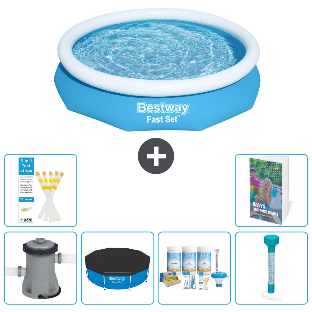 BESTWAY Basen Fast Set Okrągły - 305x66 cm - 7-częściowy S226