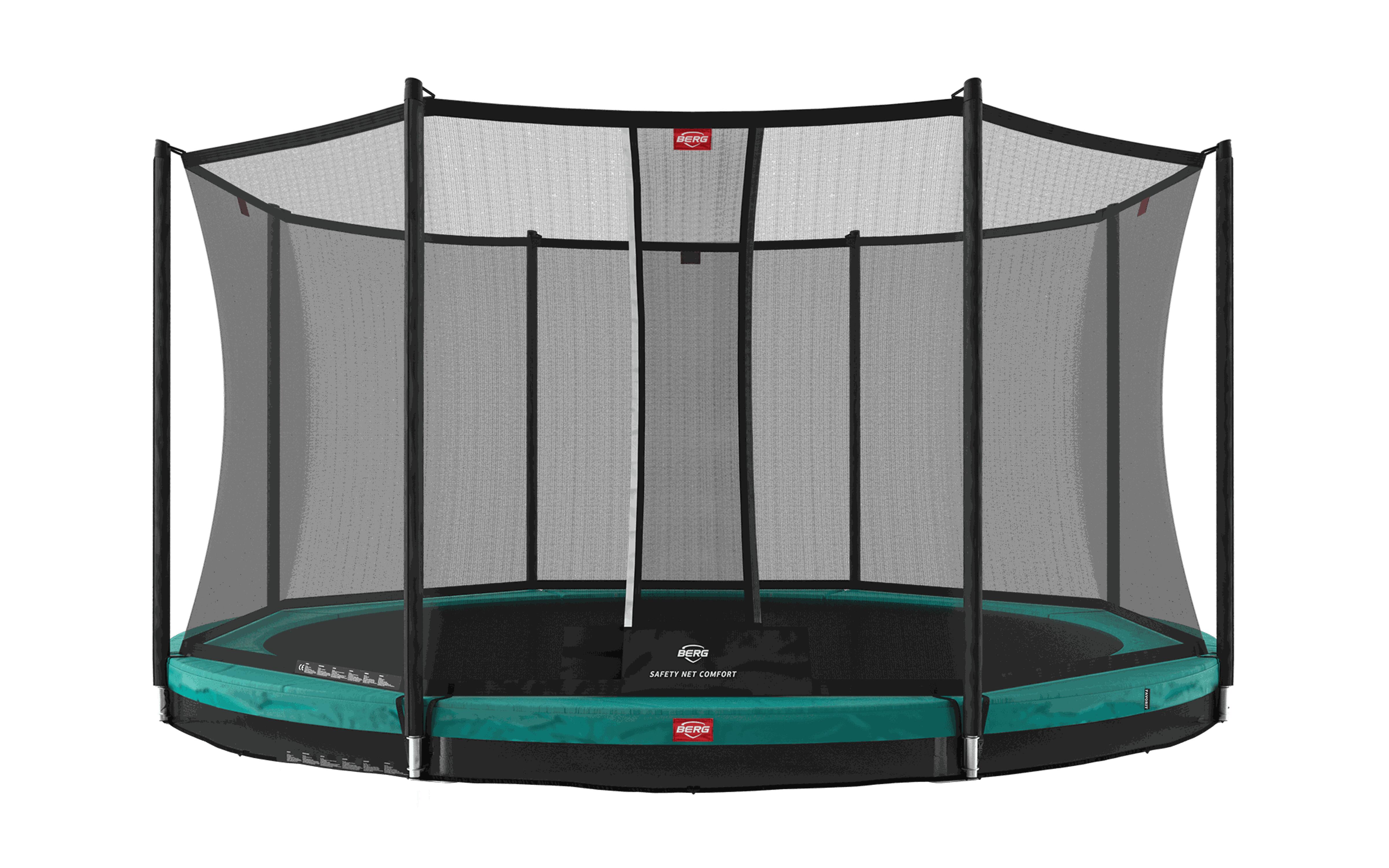 Trampolina + Siatka ochronna BERG Favorit Wkopywana Okrągła 430 Zielona