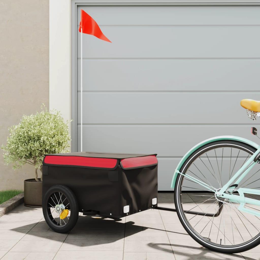 VidaXL przyczepka rowerowa 30 kg żelazo czarny/czerwony