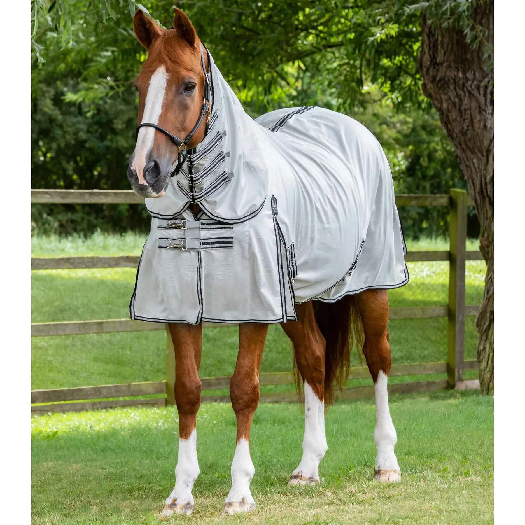 Derka muchowa z osłoną szyi dla koni Premier Equine Fly Lite
