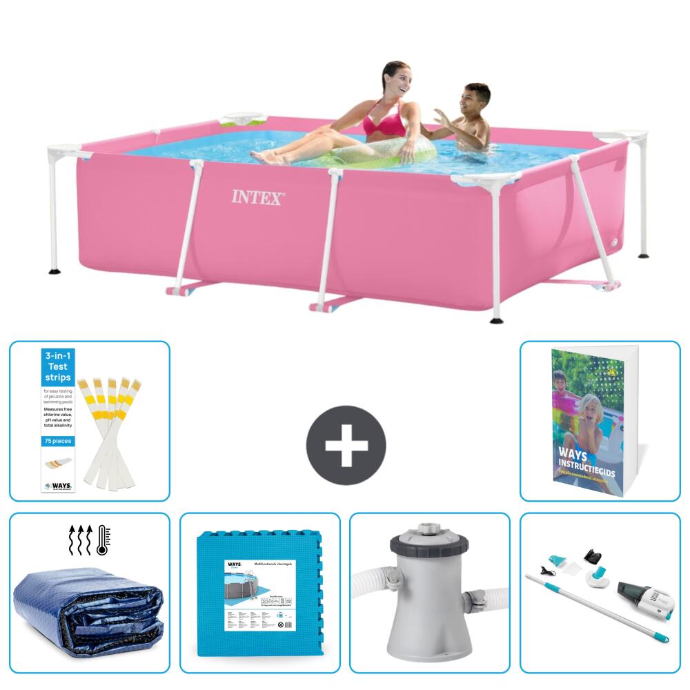 INTEX Basen ze stelażem Prostokątny - 220x150x60 cm - 7-częściowy S145