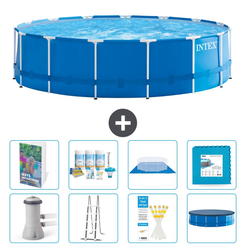 INTEX Basen ze stelażem Okrągły - 457x122 cm - 9-częściowy S536